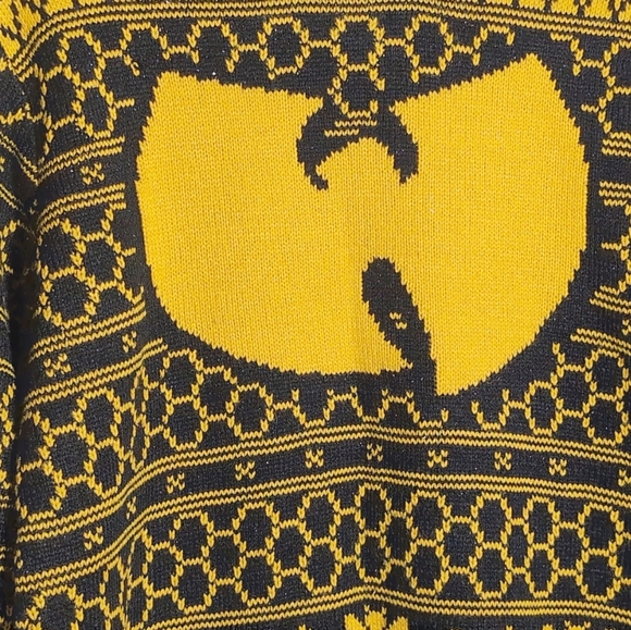 Live Nation Wu Tang Clan Sz M Yellow Black Men's Sweater Killer Bees - Picture 3 of 7